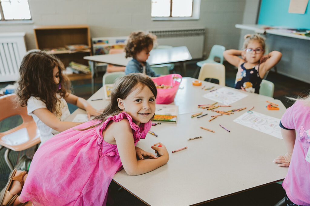 Children coloring at North Way Kids