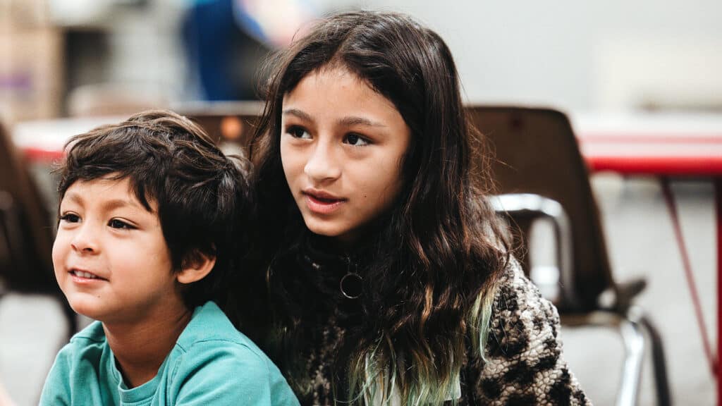 Picture of a brother and sister at our North Way Kids Ministry at our Wexford PA church campus.
