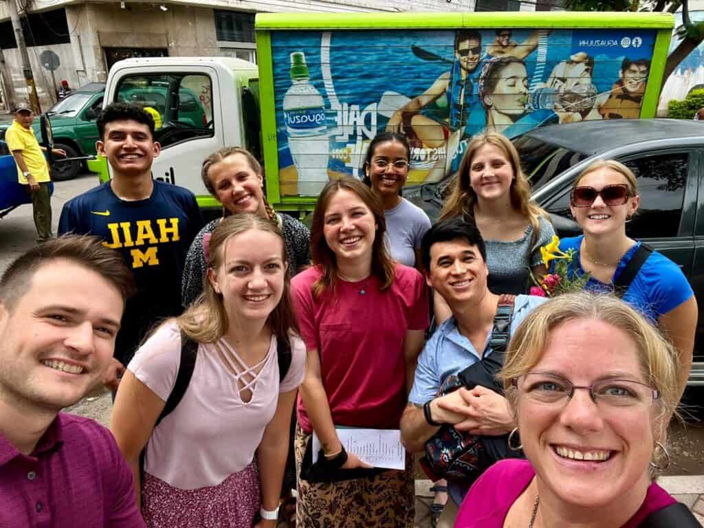 Honduras team members on a scavenger hunt