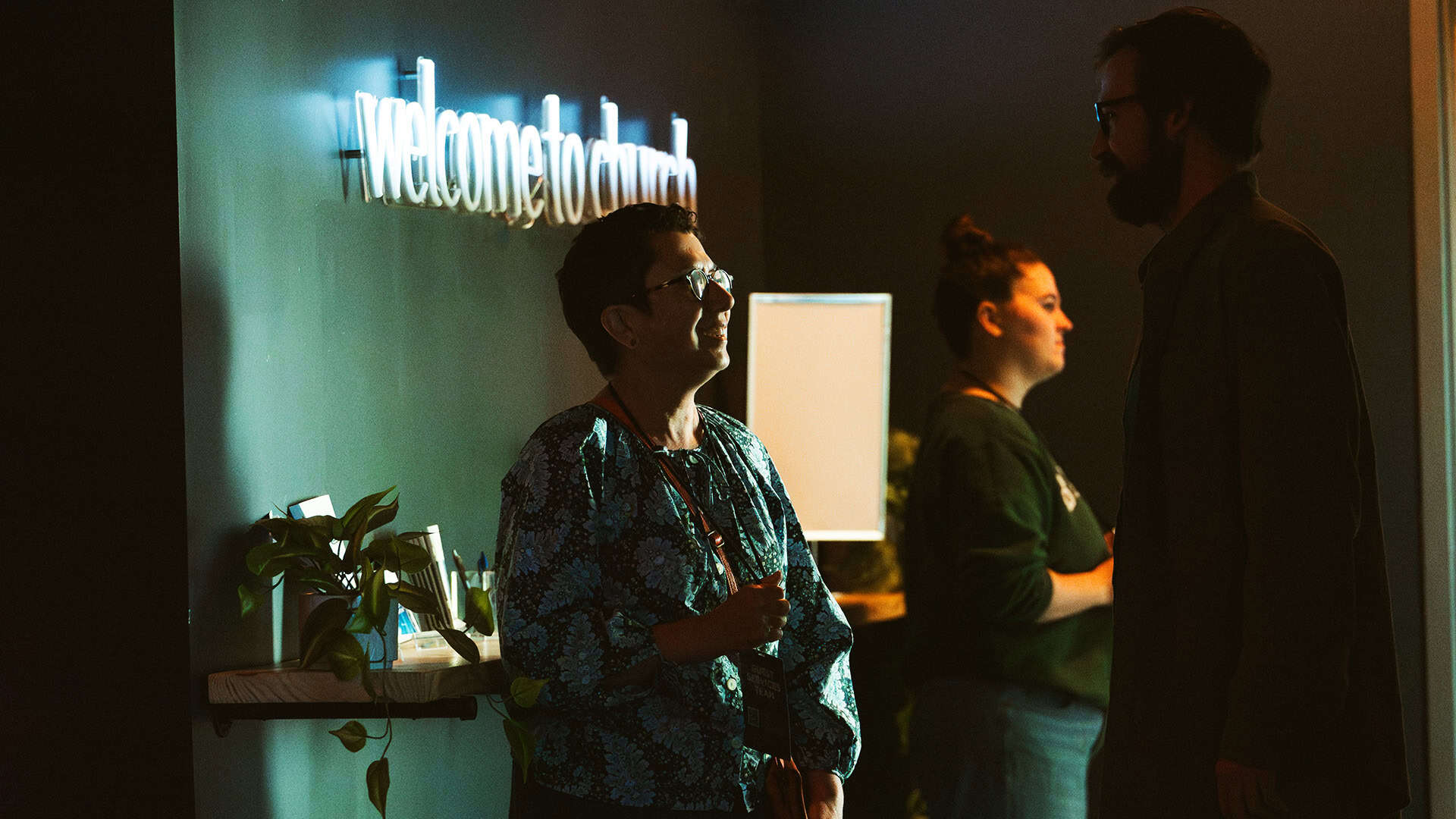 Greeters welcoming church attenders at North Way City