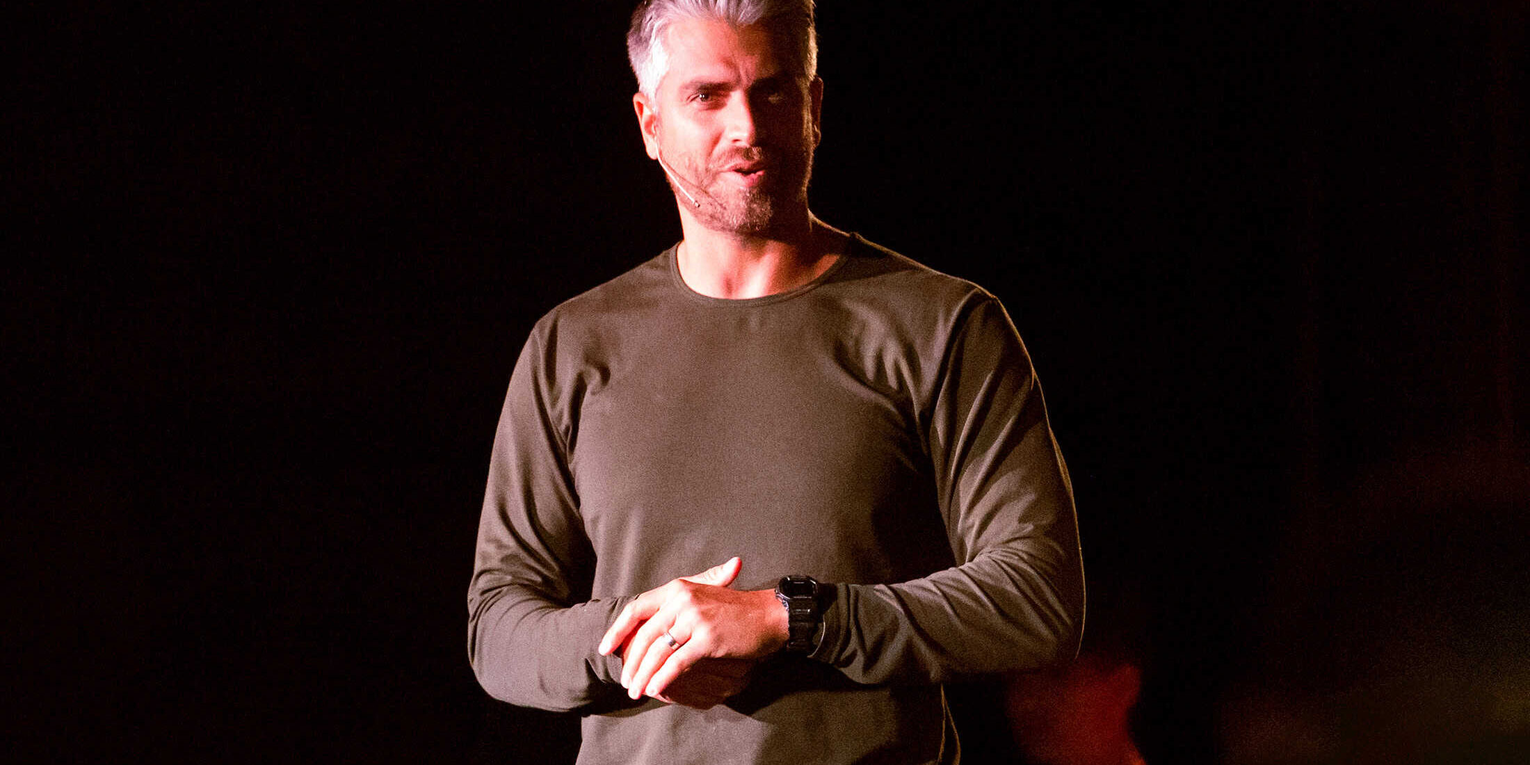 City Campus Pastor, Vince Giordano, on stage at North Way City Campus, located in Oakland PA